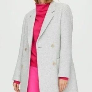 Wilfred Harrington Wool Coat, Heather White